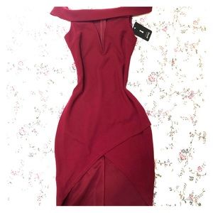 NWT off the shoulder and deep v neck dress
